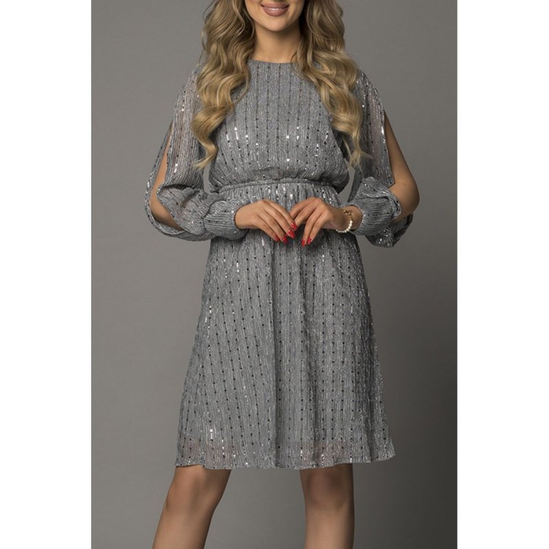 Gray Sequin Split Sleeve Midi Dress - from category Midi Dresses (Dsipark.com | Best Online Shopping Website for Discounted Deals)