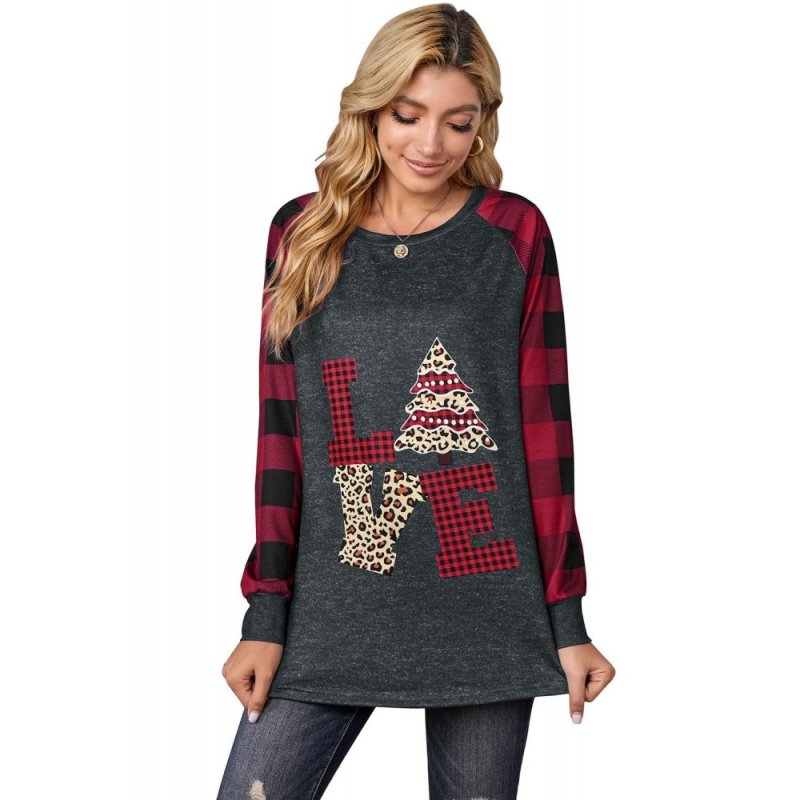 Red Plaid Christmas Print Long Sleeve Top - from category Long Sleeve Tops (Dsipark.com | Best Online Shopping Website for Discounted Deals)