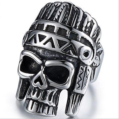 Retro-style ring ring titanium steel skeleton retro, punk jewelry black Halloween daily
