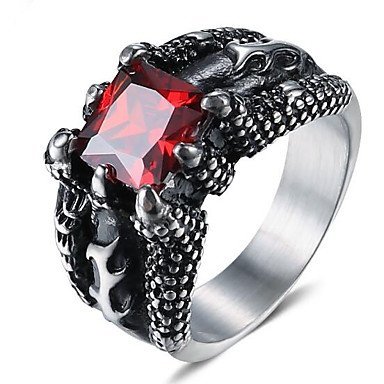 Retro-style ring ring titanium steel retro, punk jewelry black Halloween daily