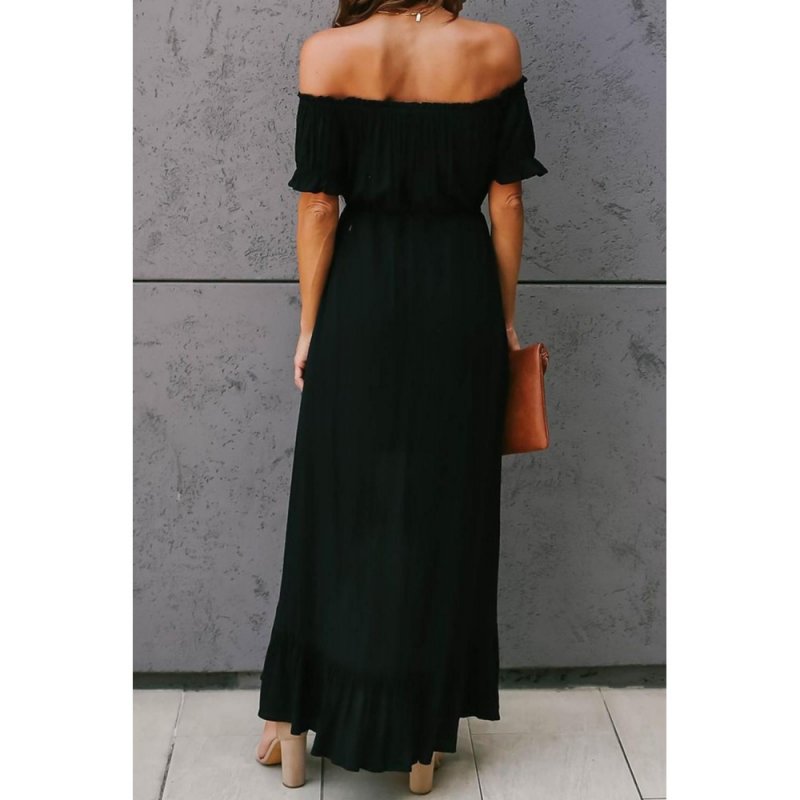Black Glaze High Low Off The Shoulder Maxi Dress - from category Maxi Dresses (Dsipark.com | Best Online Shopping Website for Discounted Deals)