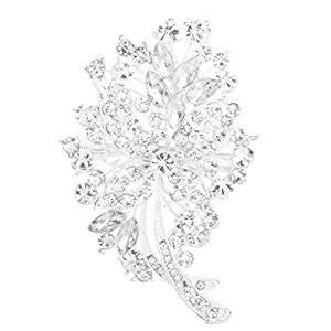 Sparkling diamond bridal bouquet wedding flower brooch