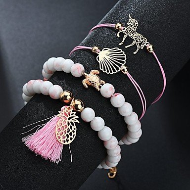 Women wrapped bead bracelet bracelet jewelry horse turtle pineapple