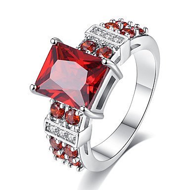 Crystal cubic zirconia rings engagement ring, vintage silver, elegant jewelry red, turquoise wedding engagement ceremony