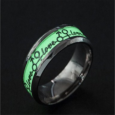 Dan Jingdian luminous rings, stainless steel unique, colorful, hippie jewelry silver holiday
