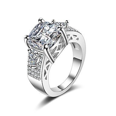 Stack cubic zirconia rings, copper, romantic, fashion jewelry white Valentine's Day gift