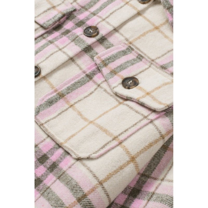 Pocketed Button-up Long Sleeve Plaid Jacket - from category Jackets & Coats (Dsipark.com | Best Online Shopping Website for Discounted Deals)