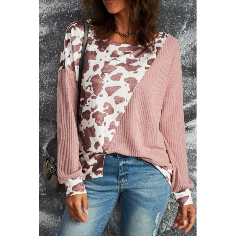 Brown Cow Contrast Asymmetrical Long Sleeve Top - from category Long Sleeve Tops (Dsipark.com | Best Online Shopping Website for Discounted Deals)