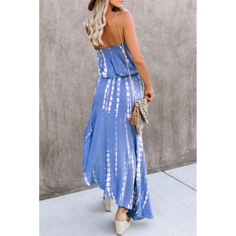 Marine Strapless Tie Dye Asymmetrical Dress - from category Maxi Dresses (Dsipark.com | Best Online Shopping Website for Discounted Deals)