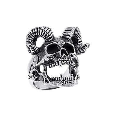 Classic rings, titanium steel skull, silver jewelry Halloween