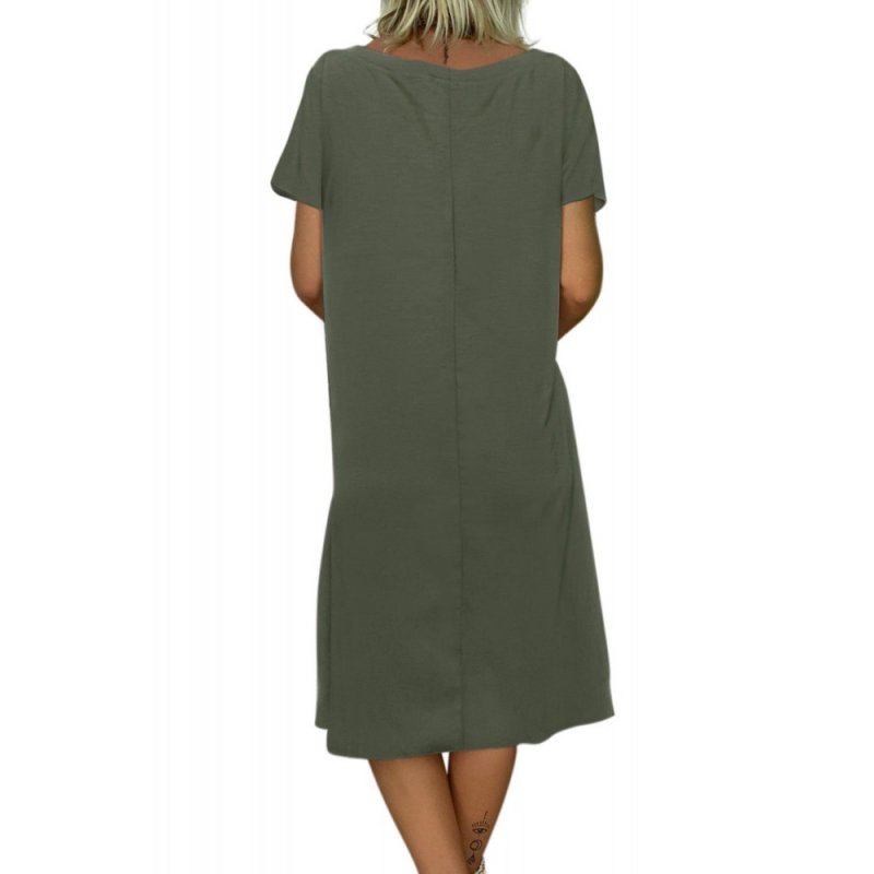 Green Summer Tribal Print V-Neck Shift Casual Dress - from category Midi Dresses (Dsipark.com | Best Online Shopping Website for Discounted Deals)