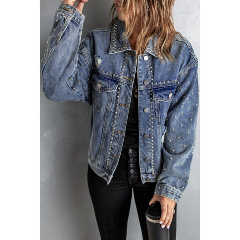 Rivet Pocket Button-up Denim Jacket - from category Jackets & Coats (Dsipark.com | Best Online Shopping Website for Discounted Deals)