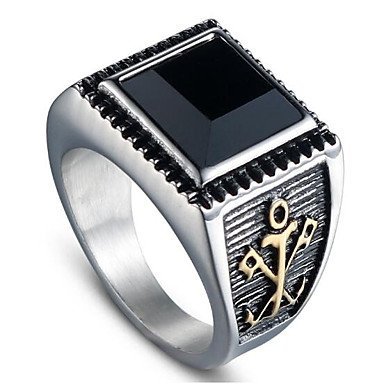 Retro style ring, retro titanium steel, punk jewelry, silver daily Halloween