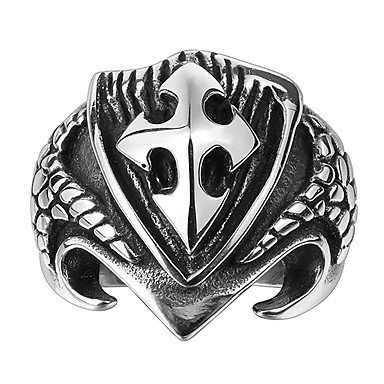 Retro-style ring, stainless steel creative retro, punk jewelry black daily
