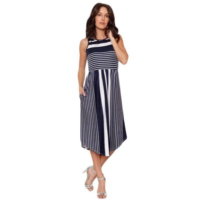 Navy White Striped Sleeveless Midi Dress - from category Midi Dresses (Dsipark.com | Best Online Shopping Website for Discounted Deals)
