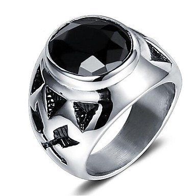 Retro-style ring ring titanium steel retro, punk jewelry black Halloween daily