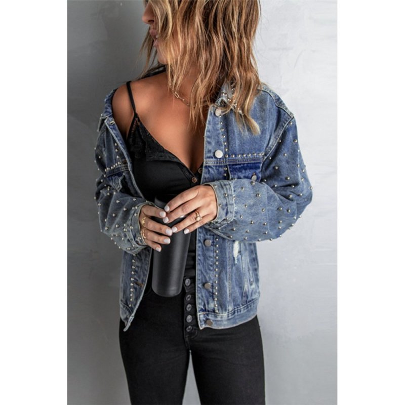 Rivet Pocket Button-up Denim Jacket - from category Jackets & Coats (Dsipark.com | Best Online Shopping Website for Discounted Deals)