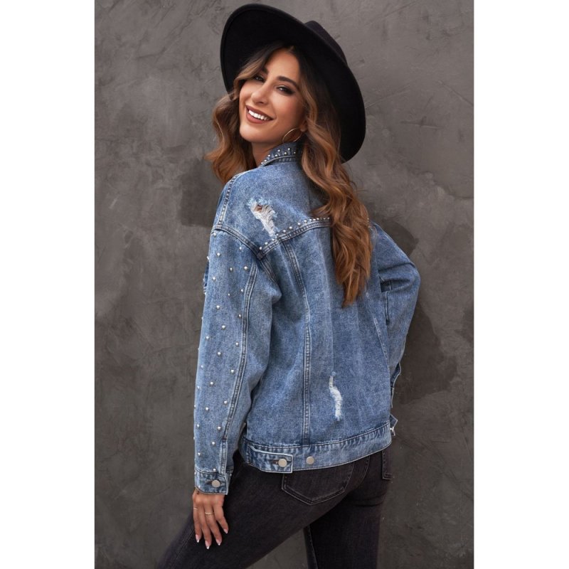 Rivet Pocket Button-up Denim Jacket - from category Jackets & Coats (Dsipark.com | Best Online Shopping Website for Discounted Deals)
