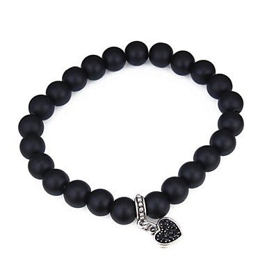 Obsidian Beads Bracelet female heart bracelet retro fashion jewelry