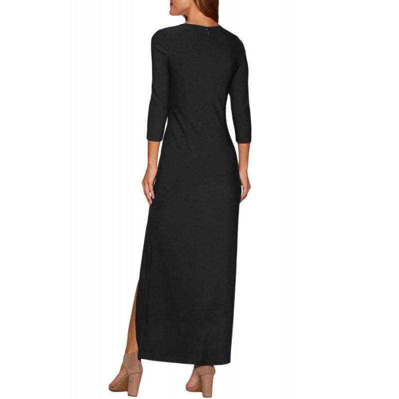 Grommet Side Slit Accent Black Maxi Dress - from category Maxi Dresses (Dsipark.com | Best Online Shopping Website for Discounted Deals)