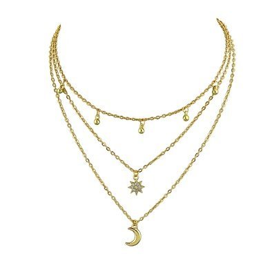 Women layered necklace moon necklace jewelry