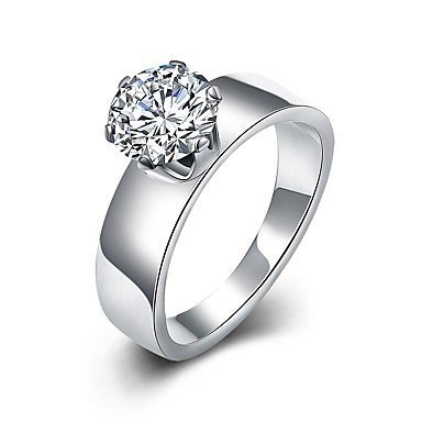 Rings, diamond, titanium steel creative, classic, basic silver wedding engagement party dance work
