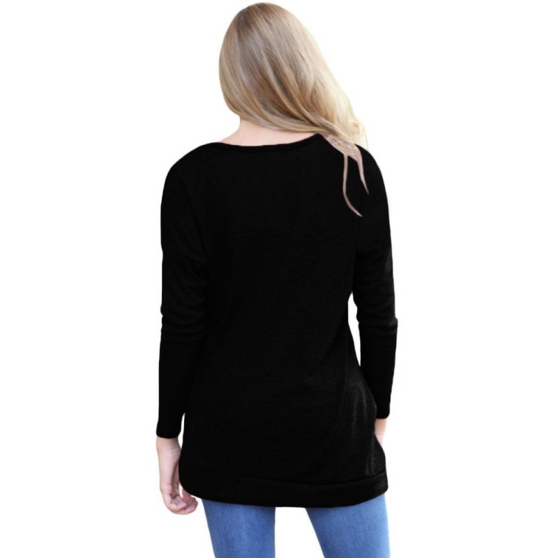 Black Buttoned Side Long Sleeve Spring Autumn Womens Top - from category Long Sleeve Tops (Dsipark.com | Best Online Shopping Website for Discounted Deals)