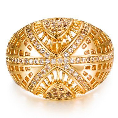 Geometric cubic zirconia rings, fashion jewelry wedding gift