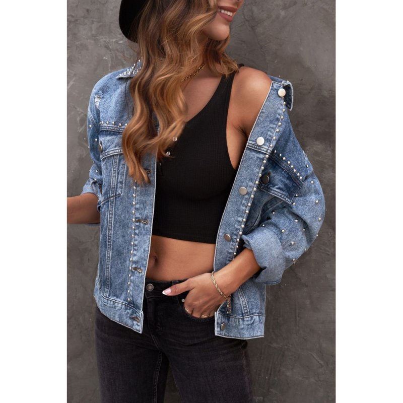 Rivet Pocket Button-up Denim Jacket - from category Jackets & Coats (Dsipark.com | Best Online Shopping Website for Discounted Deals)