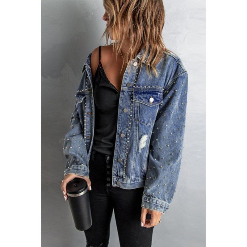 Rivet Pocket Button-up Denim Jacket - from category Jackets & Coats (Dsipark.com | Best Online Shopping Website for Discounted Deals)