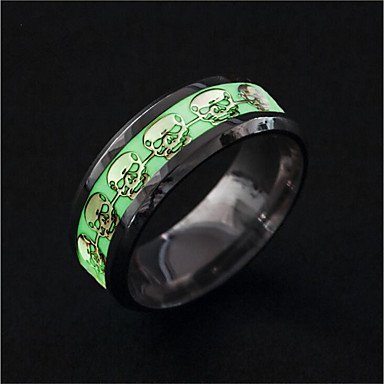 Luminous retro-style stone rings, stainless steel classic, cowboy, rock silver jewelry carnival