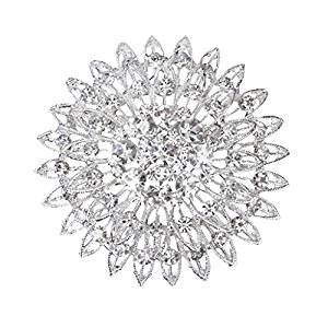 Rhinestone Wedding bridal bouquet of flowers silver brooch