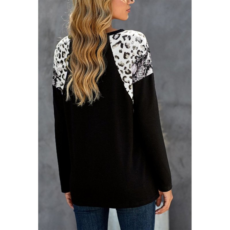 Aztec Animal Print Splicing Long Sleeve Top - from category Long Sleeve Tops (Dsipark.com | Best Online Shopping Website for Discounted Deals)