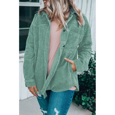 Green Pocket Buttons Corduroy Jacket - from category Jackets & Coats (Dsipark.com | Best Online Shopping Website for Discounted Deals)