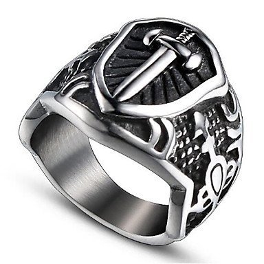 Retro-style ring ring titanium steel cross retro, punk jewelry black Halloween