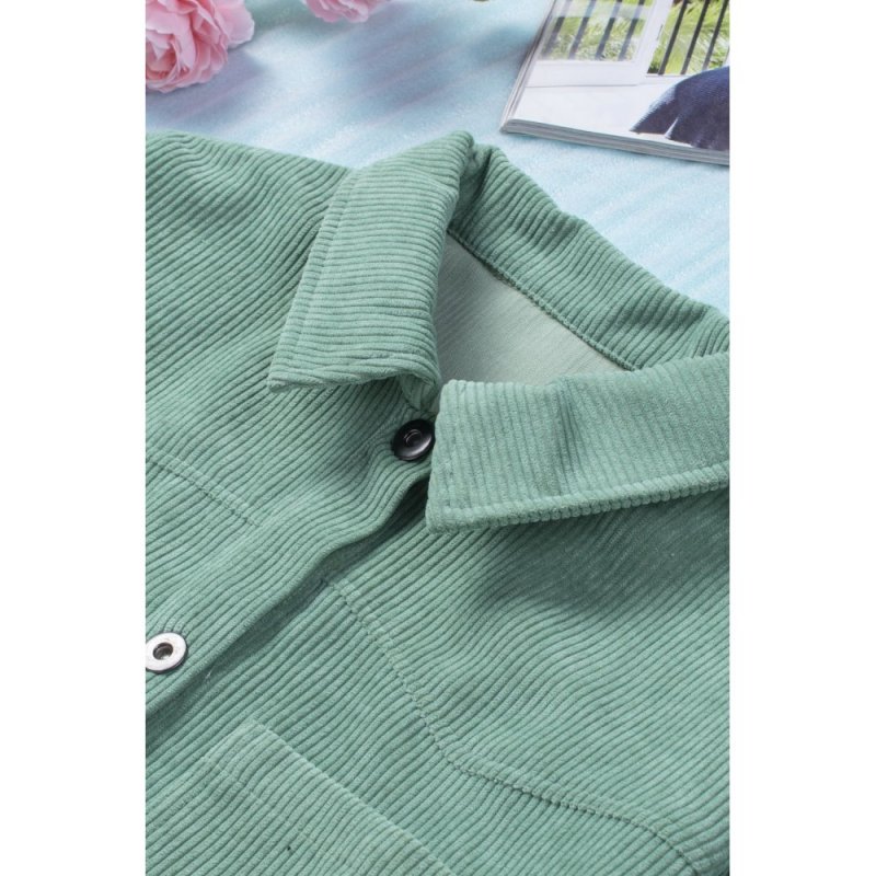 Green Pocket Buttons Corduroy Jacket - from category Jackets & Coats (Dsipark.com | Best Online Shopping Website for Discounted Deals)