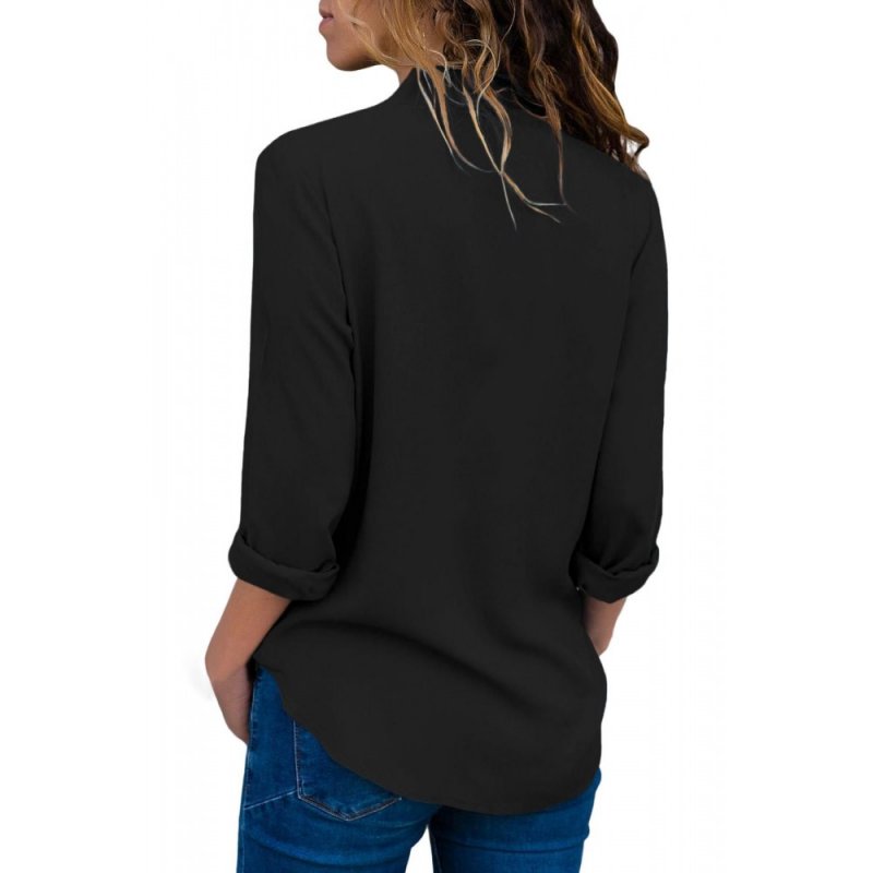 Black Wrap Front Long Sleeve Blouse - from category Long Sleeve Tops (Dsipark.com | Best Online Shopping Website for Discounted Deals)