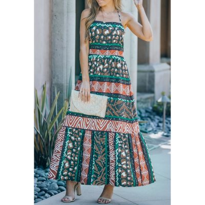 Multicolor Vintage Print Sleeveless Maxi Dress - from category Maxi Dresses (Dsipark.com | Best Online Shopping Website for Discounted Deals)