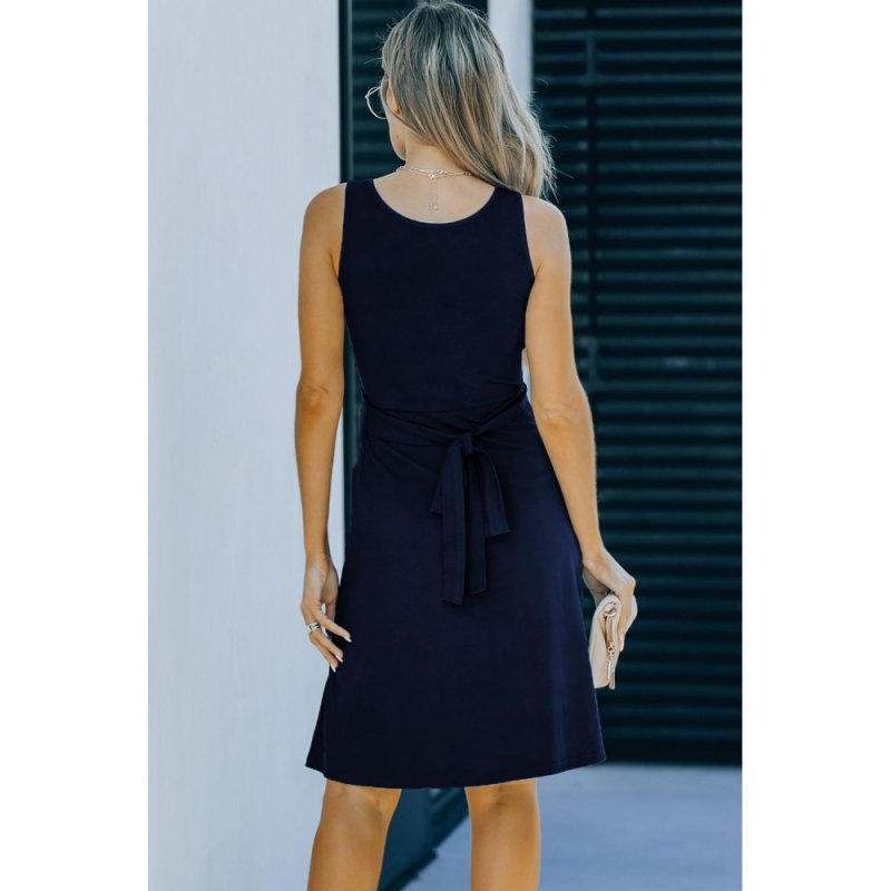 Blue Waist Cutout Twist Detail Sleeveless Midi Dress - from category Midi Dresses (Dsipark.com | Best Online Shopping Website for Discounted Deals)