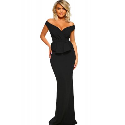 Black Cross Over Peplum Maxi Dress - from category Maxi Dresses (Dsipark.com | Best Online Shopping Website for Discounted Deals)