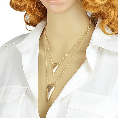 Female geometric layered necklace long necklace fashion jewelry necklace