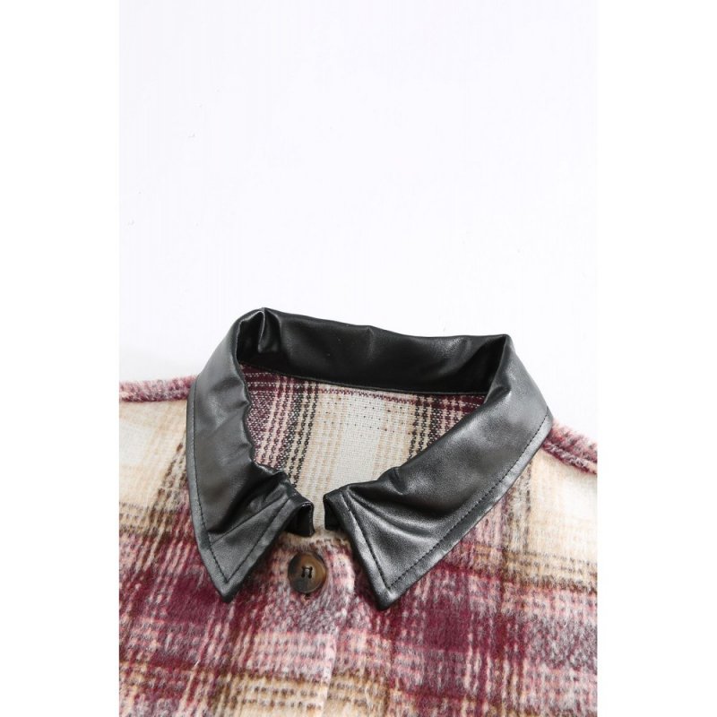 Plaid Print Long Sleeve Button-up Jacket with Pocket - from category Jackets & Coats (Dsipark.com | Best Online Shopping Website for Discounted Deals)