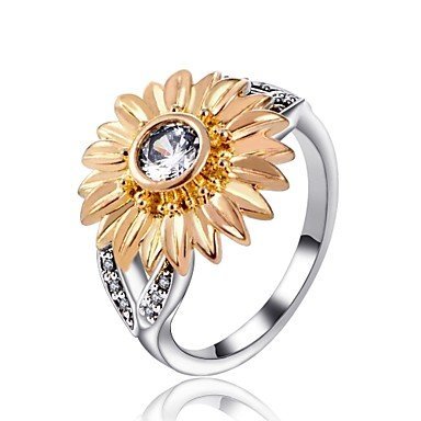 Cubic zirconia ring joint ring, zircon, sunflower, retro, fashion jewelry holiday gifts