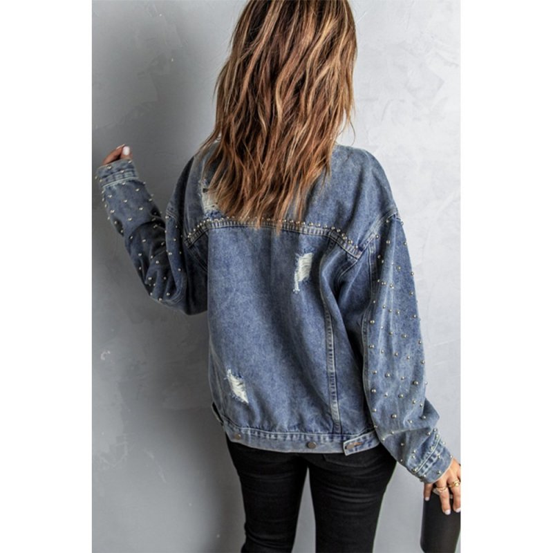 Rivet Pocket Button-up Denim Jacket - from category Jackets & Coats (Dsipark.com | Best Online Shopping Website for Discounted Deals)
