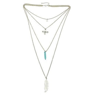 Women fancy cubic zirconia necklaces layered wrapped in leaves and flowers necklace simple fashion jewelry necklace